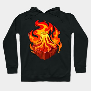 Volcano geology nature illustration motif Hoodie